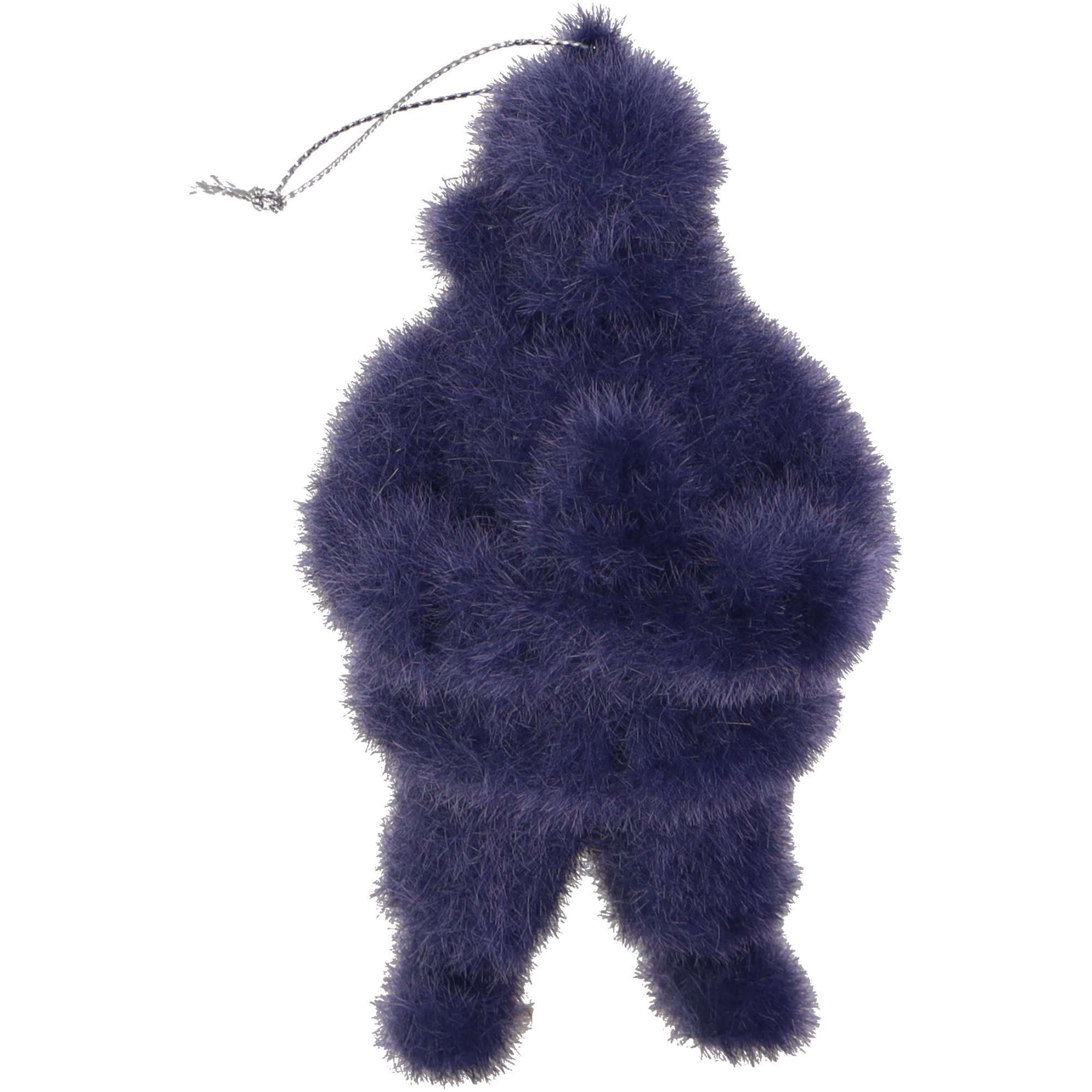 Plastic kerstman Tasko, H14cm, donkerblauw met flu